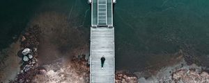 Preview wallpaper loneliness, lonely, pier, coast