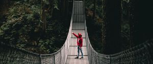 Preview wallpaper lonely, loneliness, bridge, forest