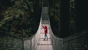 Preview wallpaper lonely, loneliness, bridge, forest