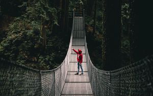 Preview wallpaper lonely, loneliness, bridge, forest