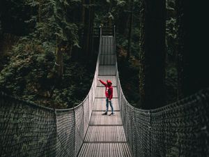 Preview wallpaper lonely, loneliness, bridge, forest