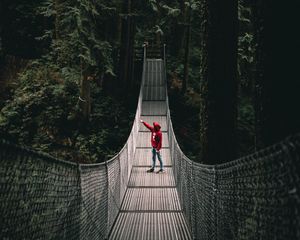 Preview wallpaper lonely, loneliness, bridge, forest