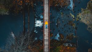 Preview wallpaper lonely, loneliness, bridge, river