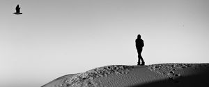 Preview wallpaper lonely, loneliness, desert, bw