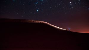 Preview wallpaper lonely, loneliness, desert, starry sky