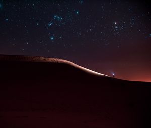 Preview wallpaper lonely, loneliness, desert, starry sky