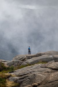 Preview wallpaper lonely, loneliness, fog, rocks