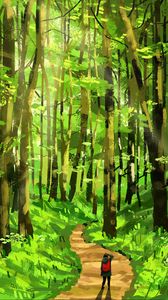 Preview wallpaper lonely, loneliness, forest, art