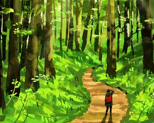 Preview wallpaper lonely, loneliness, forest, art