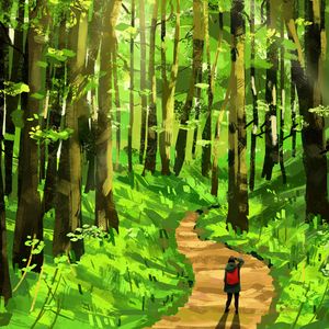 Preview wallpaper lonely, loneliness, forest, art