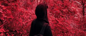 Preview wallpaper lonely, loneliness, hood, red