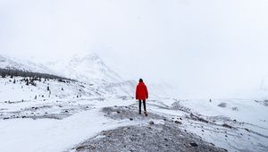 Preview wallpaper lonely, loneliness, mountains, snow