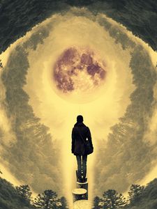 Preview wallpaper lonely, loneliness, planet, forest, art