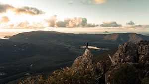 Preview wallpaper lonely, loneliness, rock, mountains