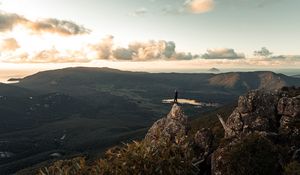 Preview wallpaper lonely, loneliness, rock, mountains