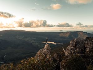 Preview wallpaper lonely, loneliness, rock, mountains