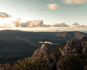 Preview wallpaper lonely, loneliness, rock, mountains