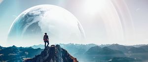 Preview wallpaper lonely, loneliness, rock, planet