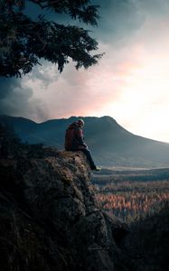 Preview wallpaper lonely, loneliness, rocks, mountains