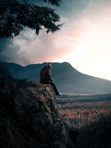 Preview wallpaper lonely, loneliness, rocks, mountains