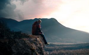 Preview wallpaper lonely, loneliness, rocks, mountains