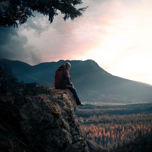 Preview wallpaper lonely, loneliness, rocks, mountains