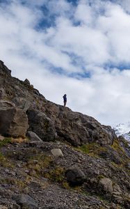 Preview wallpaper lonely, loneliness, rocks, mountain, slope