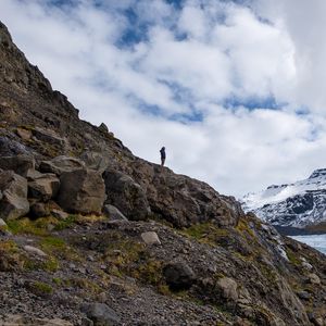 Preview wallpaper lonely, loneliness, rocks, mountain, slope