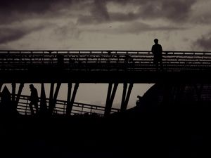 Preview wallpaper lonely, loneliness, silhouette, bw