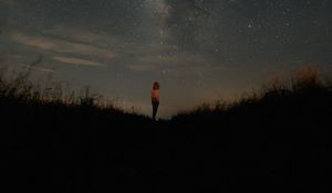 Preview wallpaper lonely, loneliness, space, starry sky