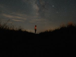 Preview wallpaper lonely, loneliness, space, starry sky