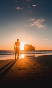 Preview wallpaper lonely, loneliness, sunset, beach