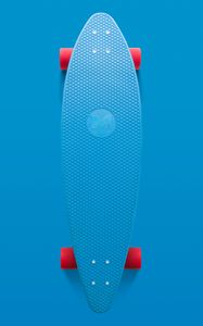 Preview wallpaper longboard, skateboard, blue, red, minimalism