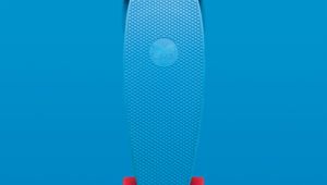 Preview wallpaper longboard, skateboard, blue, red, minimalism