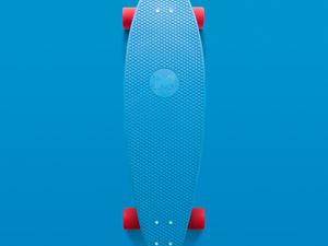 Preview wallpaper longboard, skateboard, blue, red, minimalism