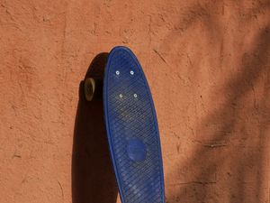 Preview wallpaper longboard, skateboard, wall, shadow