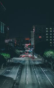 Preview wallpaper los angeles, night city, road, traffic
