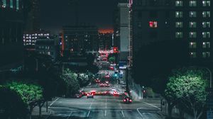 Preview wallpaper los angeles, night city, road, traffic