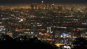 Preview wallpaper los angeles, night, view, top view