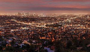 Preview wallpaper los angeles, night, view from above, city
