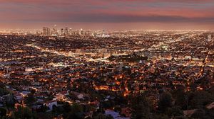 Preview wallpaper los angeles, night, view from above, city