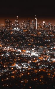 Preview wallpaper los angeles, usa, night city, top view
