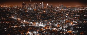 Preview wallpaper los angeles, usa, night city, top view