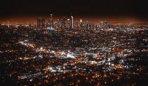 Preview wallpaper los angeles, usa, night city, top view