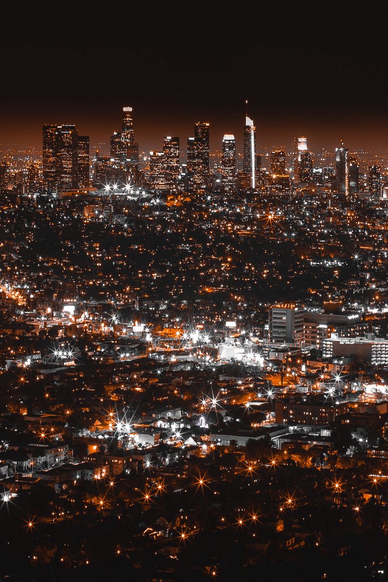 Download wallpaper 800x1200 los angeles, usa, night city, top view iphone  4s/4 for parallax hd background