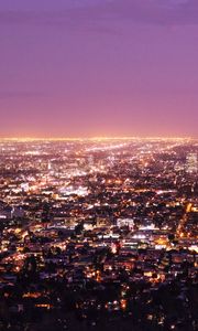 Preview wallpaper los angeles, usa, panorama, night city
