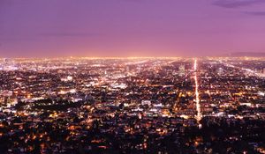 Preview wallpaper los angeles, usa, panorama, night city