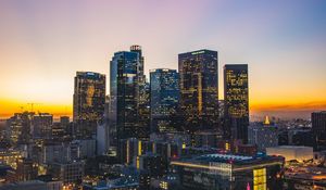 Preview wallpaper los angeles, usa, skyscrapers, sunset