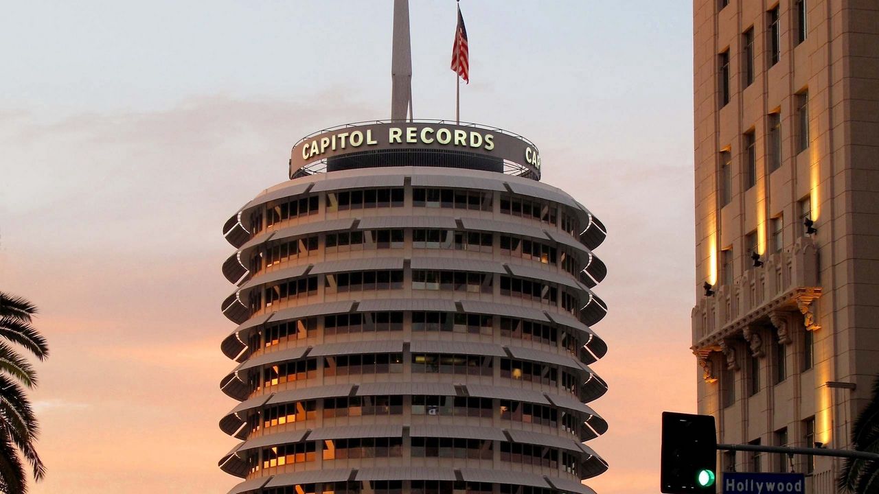 Wallpaper los angeles, vine street, capitol records tower