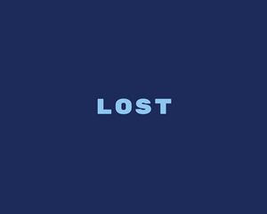 Preview wallpaper lost, word, inscription, minimalism, blue